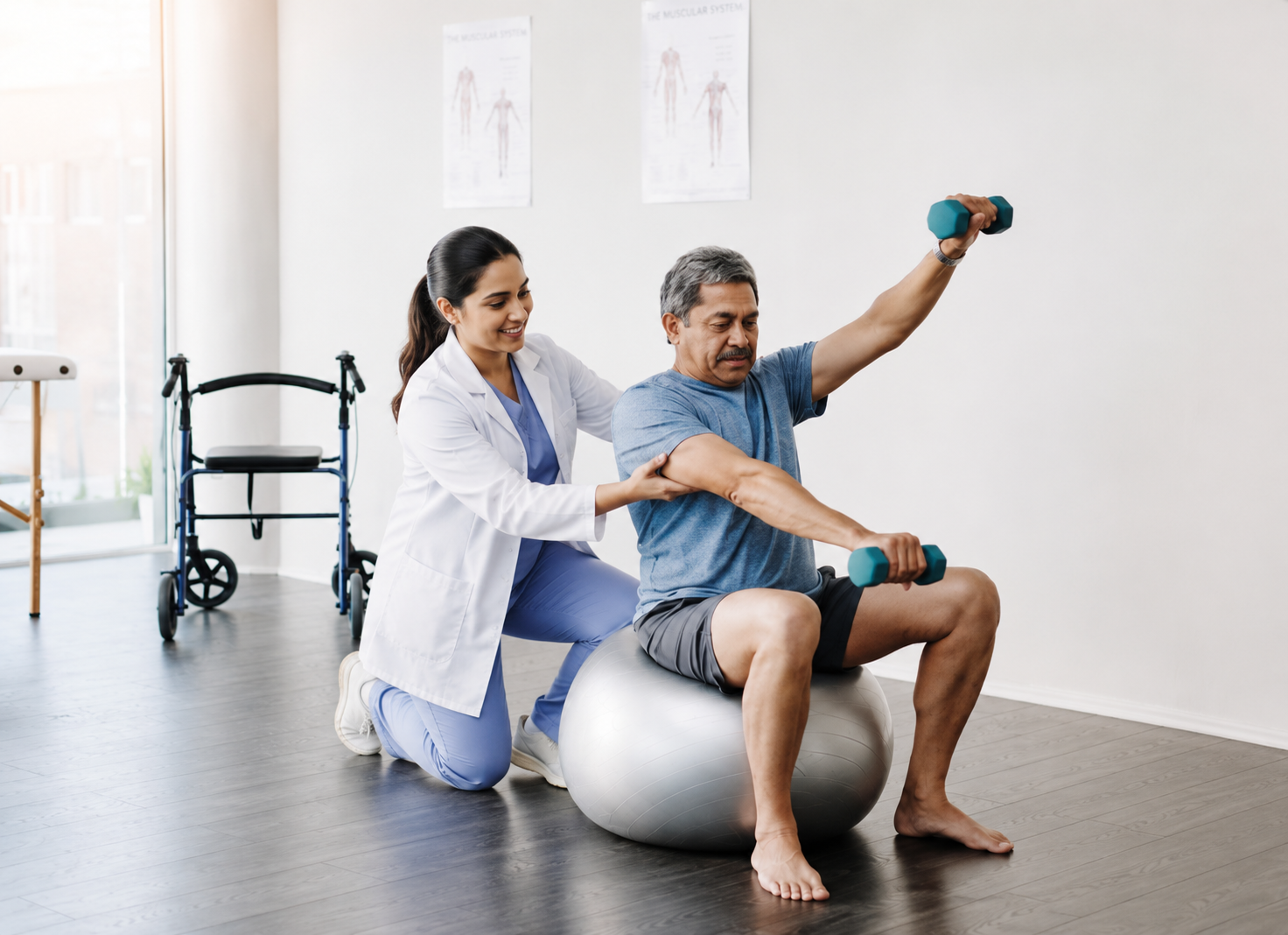 Sports injury rehabilitation with guided exercises